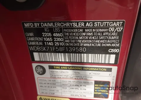 2008 Mercedes-Benz Sl 550 z USA, uszkodzony, nr VIN WDBSK71F58F139580